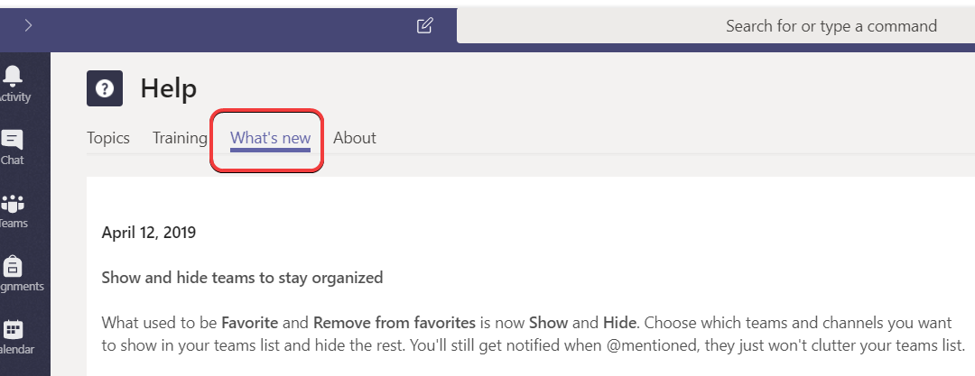 Microsoft Teams – How to keep up with what’s new in Microsoft Teams