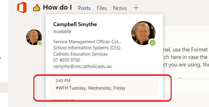 Microsoft Teams – Use a Status Message | @cdsmythe