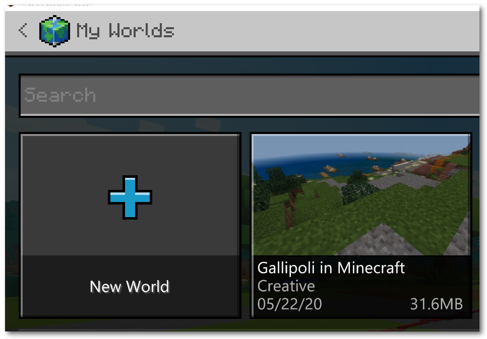 Gallipoli World in Minecraft Education Edition