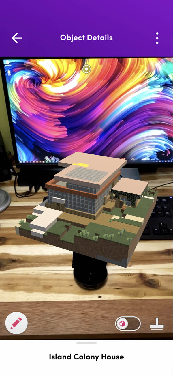 Minecraft: Education Edition show on Merge Cube 3D Paint