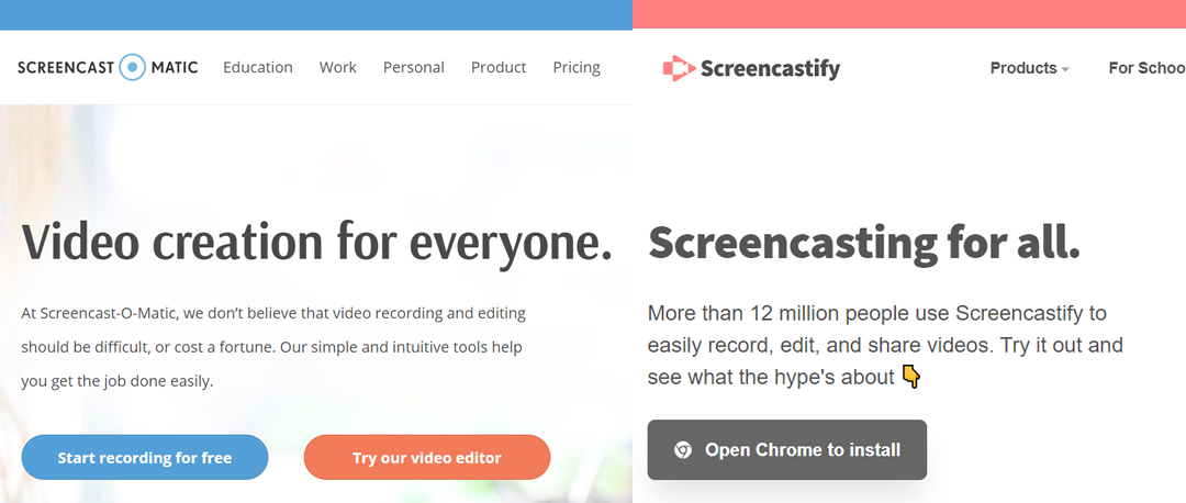 comparing screencastify and screencast-o-matic