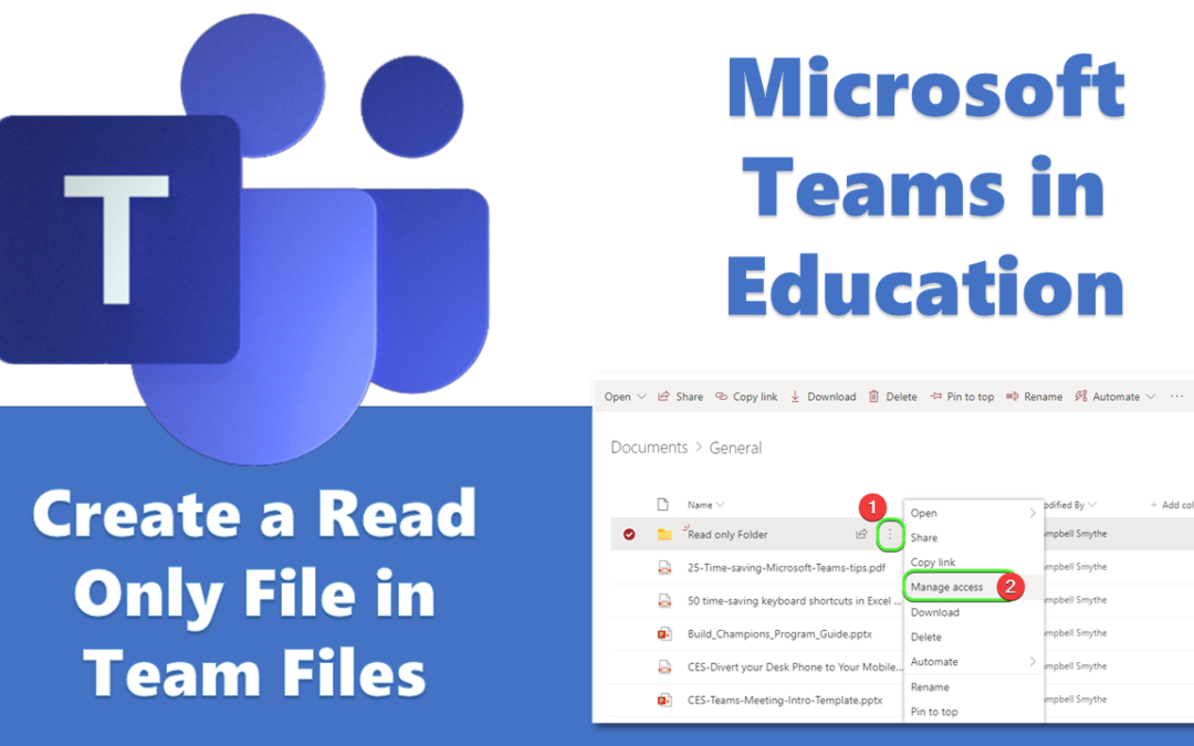 microsoft Teams make a document file Read only file