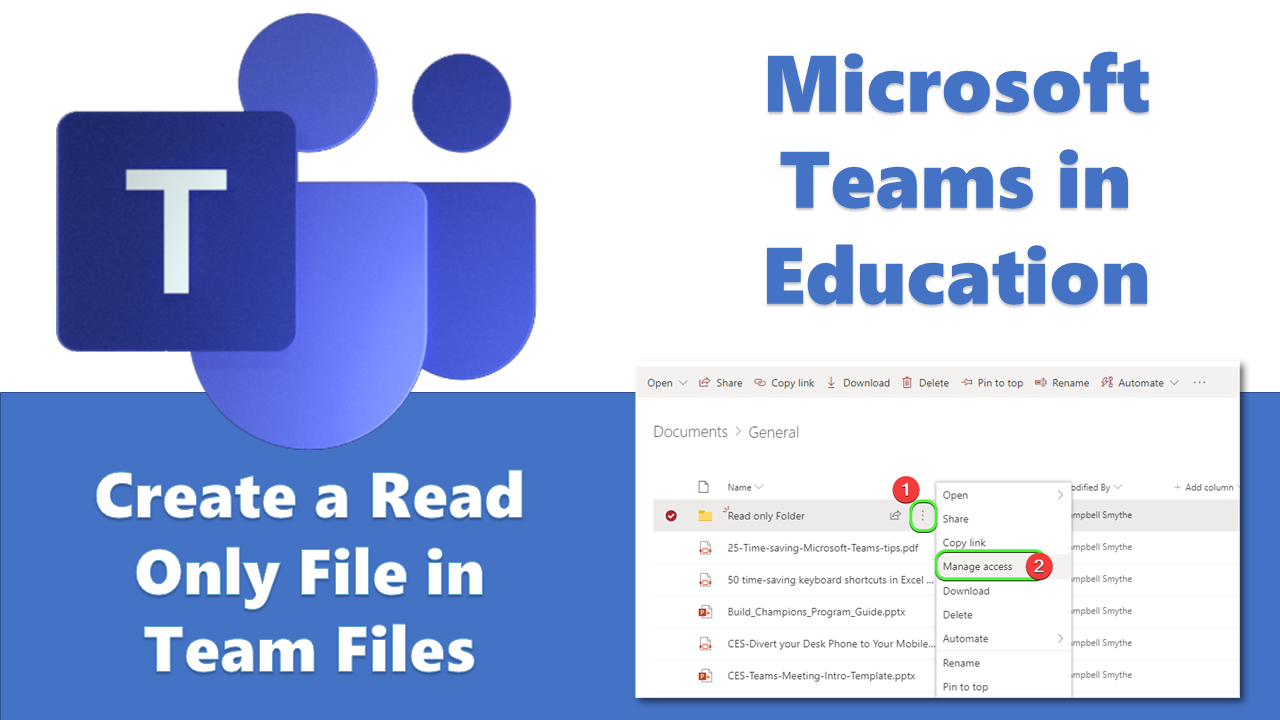 microsoft Teams make a document file Read only file