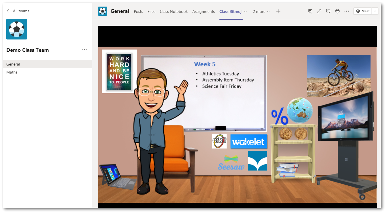 Class Bimoji with Powerpoint and Microsoft teams