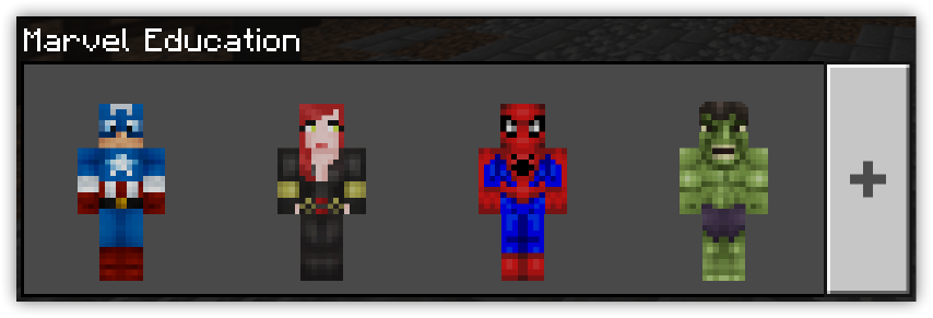 Marvel Education skins minecraft education edition