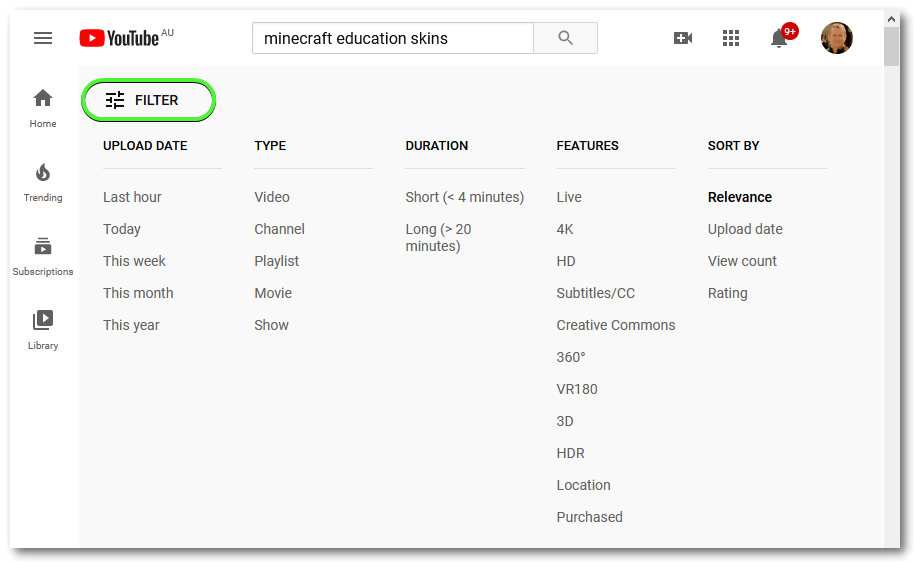 youtube hacks for teachers refined search filters
