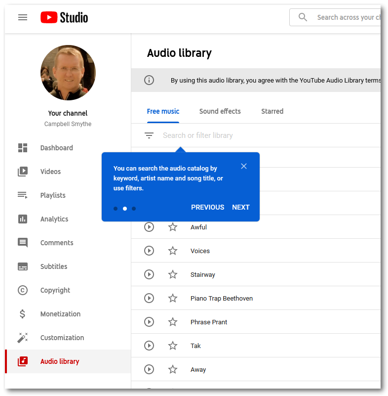 Youtube hacks for teachers audio library