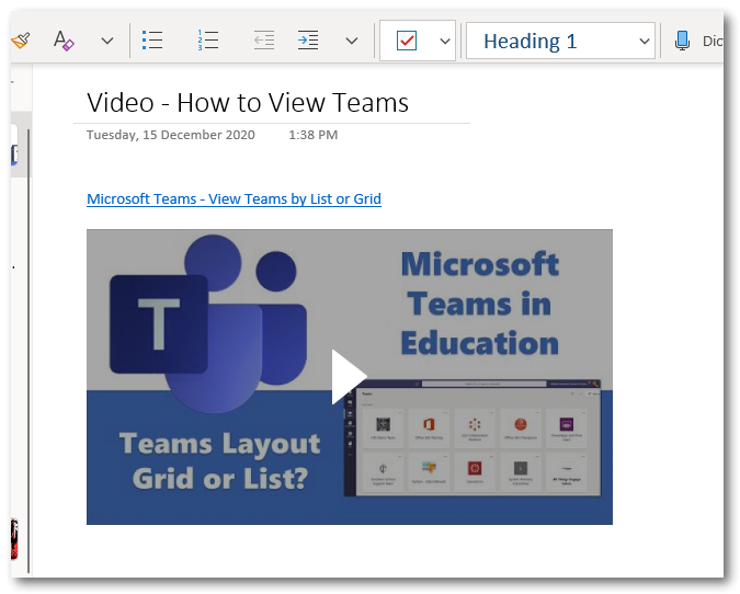 YouTube hacks for teachers - paste to onenote to remove distractions