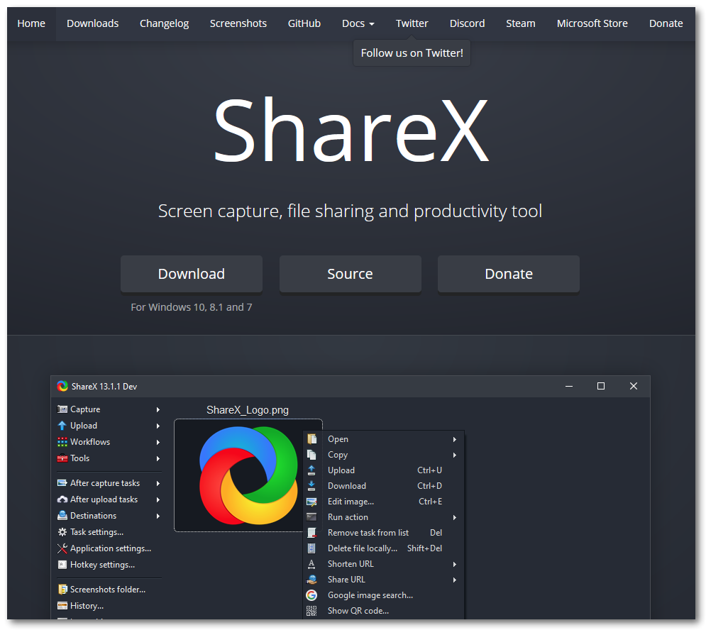 the best Windows screenshot software - ShareX