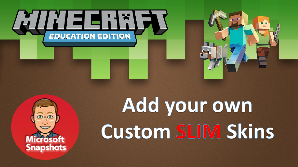 how to add your own custom slim skins to minecraft education edition