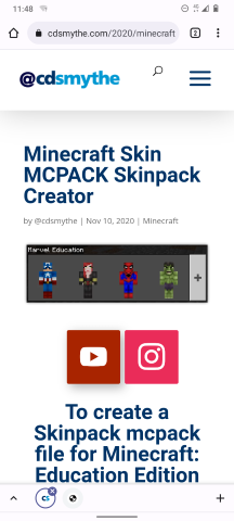 create mcpack minecraft education custom skin cdsmythe3